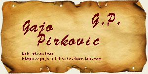 Gajo Pirković vizit kartica